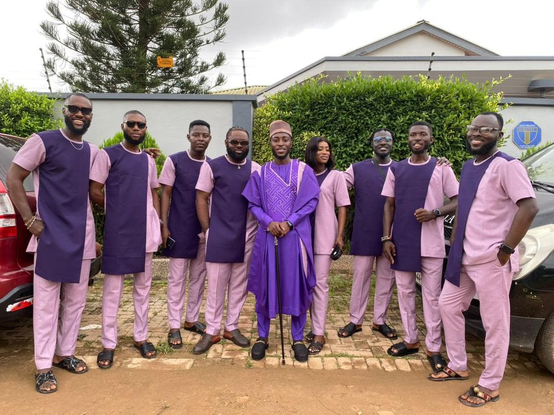 Lavender groomswear by Prince Orison