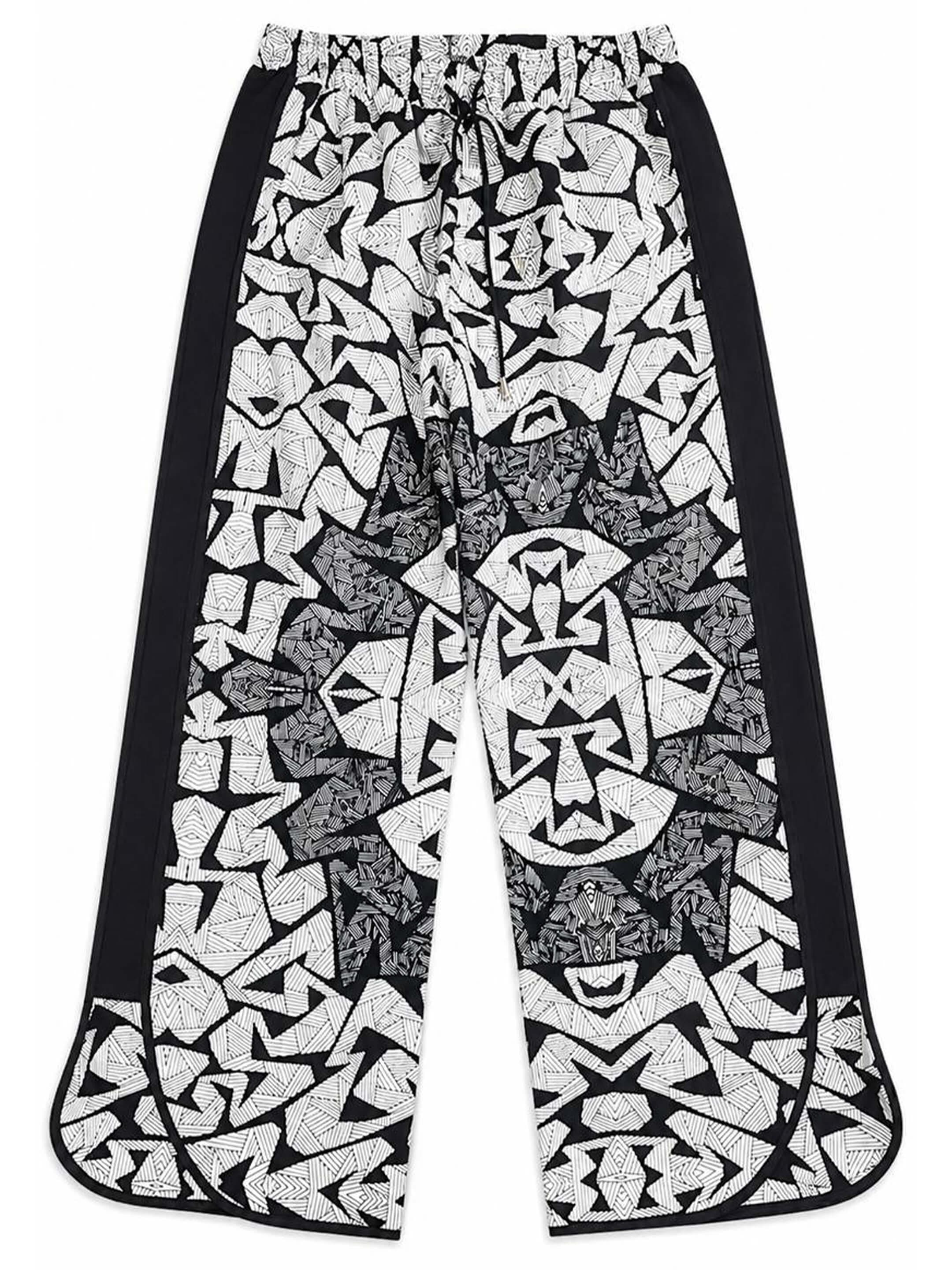 Tribal Frequency Pants Black & white